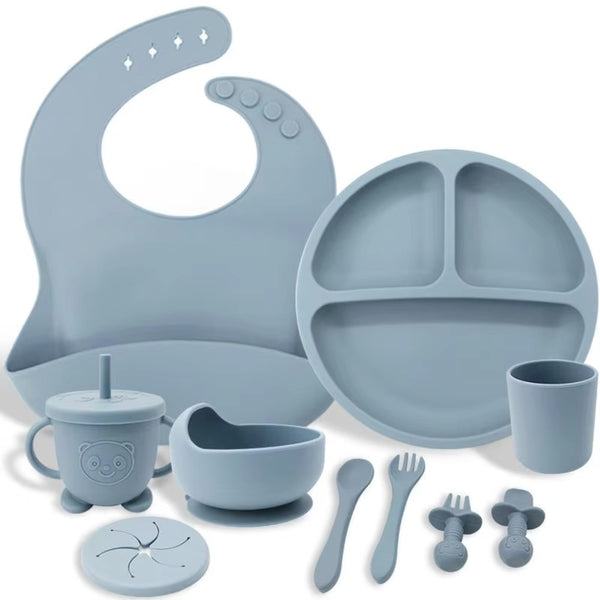 8 Piece Silicone Baby Feeding Set