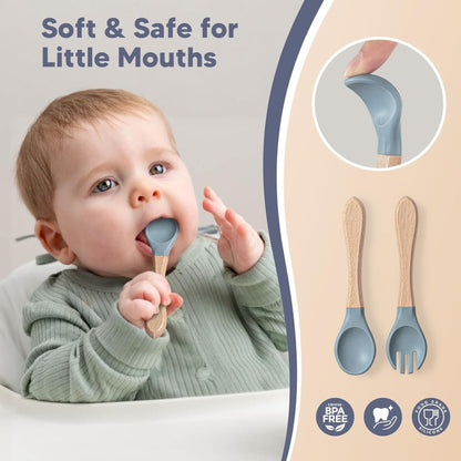 8 Piece Silicone Baby Feeding Set