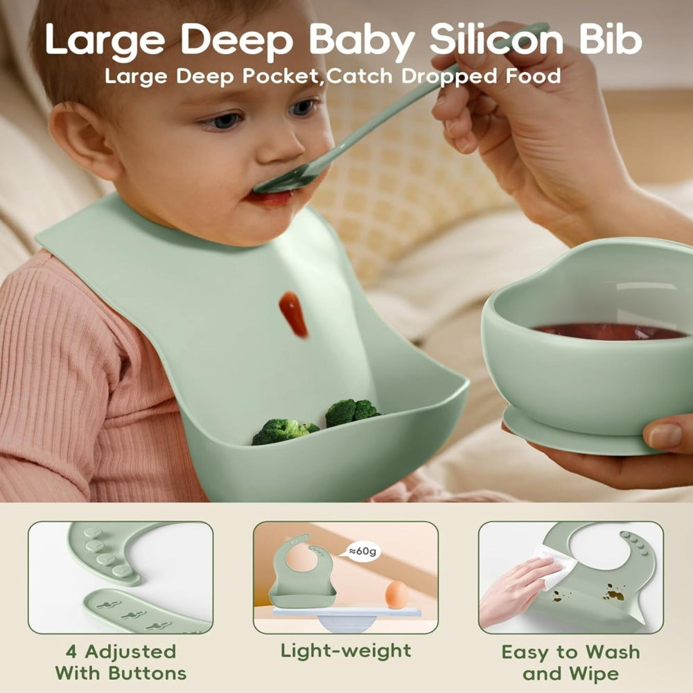 8 Piece Silicone Baby Feeding Set