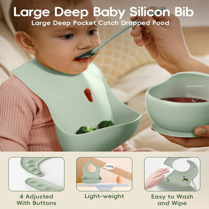 8 Piece Silicone Baby Feeding Set