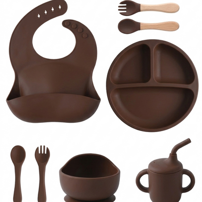 8 Piece Silicone Baby Feeding Set