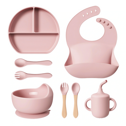 8 Piece Silicone Baby Feeding Set