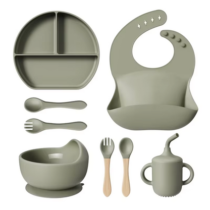 8 Piece Silicone Baby Feeding Set