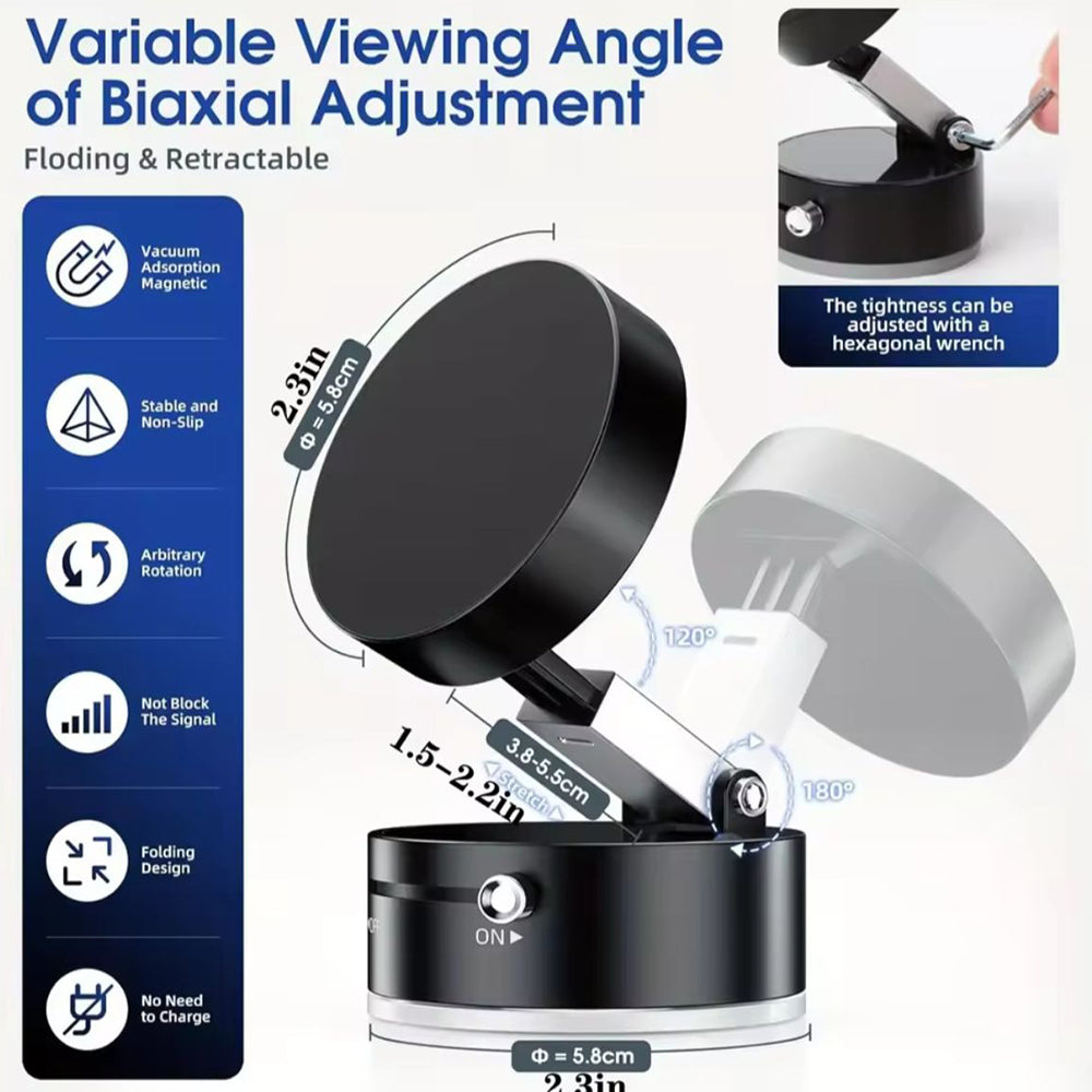 360° Rotatable Mobile Stand - Magnetic & Suction Cup Phone Holder Stand for Car, Desktop, Travel & Vlogging - Ideal Mobile Stand Holder for Video, Car Phone Holder & Dashboard Accessories