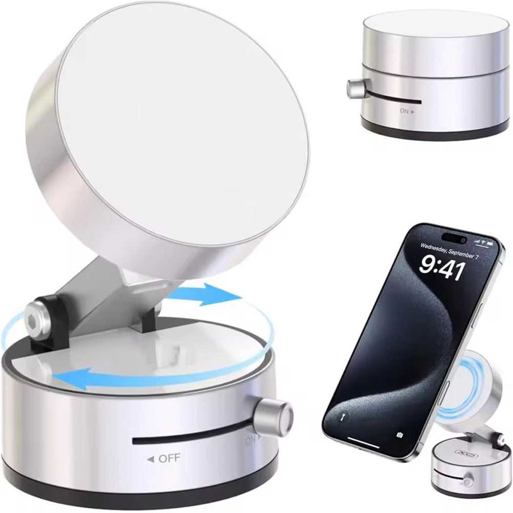 360° Rotatable Mobile Stand - Magnetic & Suction Cup Phone Holder Stand for Car, Desktop, Travel & Vlogging - Ideal Mobile Stand Holder for Video, Car Phone Holder & Dashboard Accessories