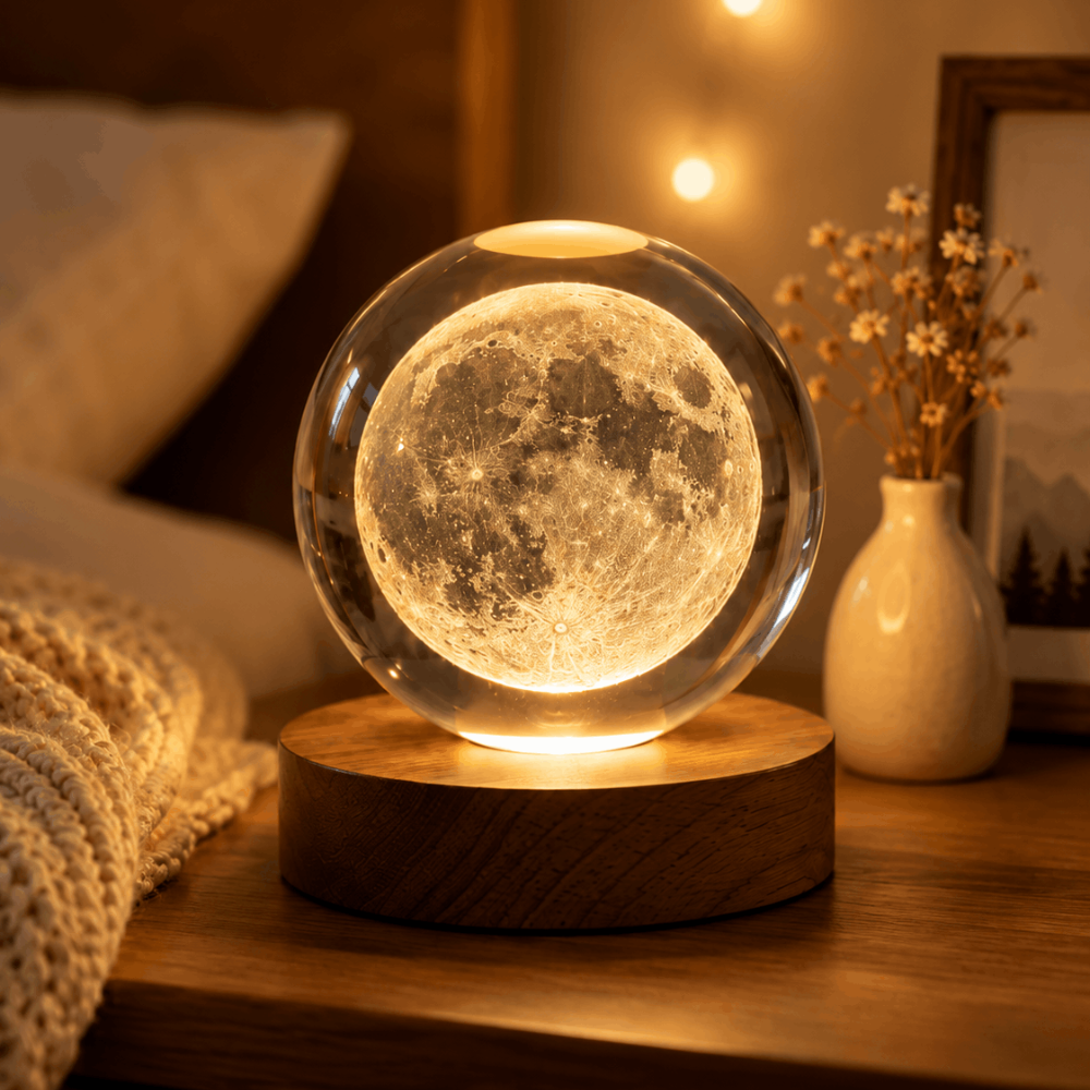 3D Crystal Ball Moon Lamp