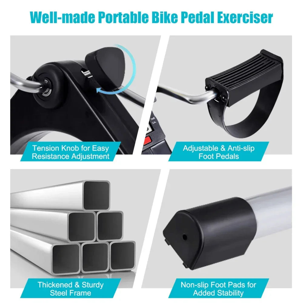 Foldable Mini Exercise Bike with LCD Display – Arm & Leg Pedaler for Home Gym & Weight Loss - Getups.pk