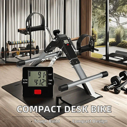 Foldable Mini Exercise Bike with LCD Display – Arm & Leg Pedaler for Home Gym & Weight Loss - Getups.pk