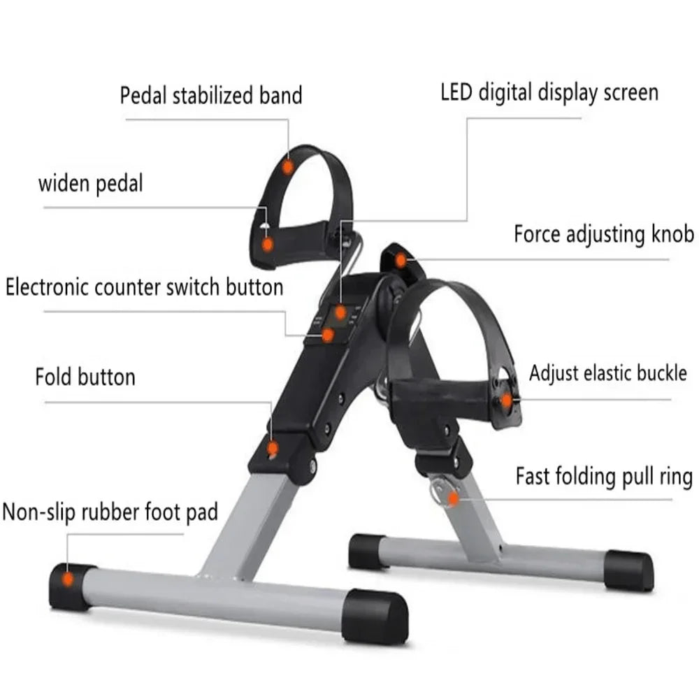 Foldable Mini Exercise Bike with LCD Display – Arm & Leg Pedaler for Home Gym & Weight Loss - Getups.pk