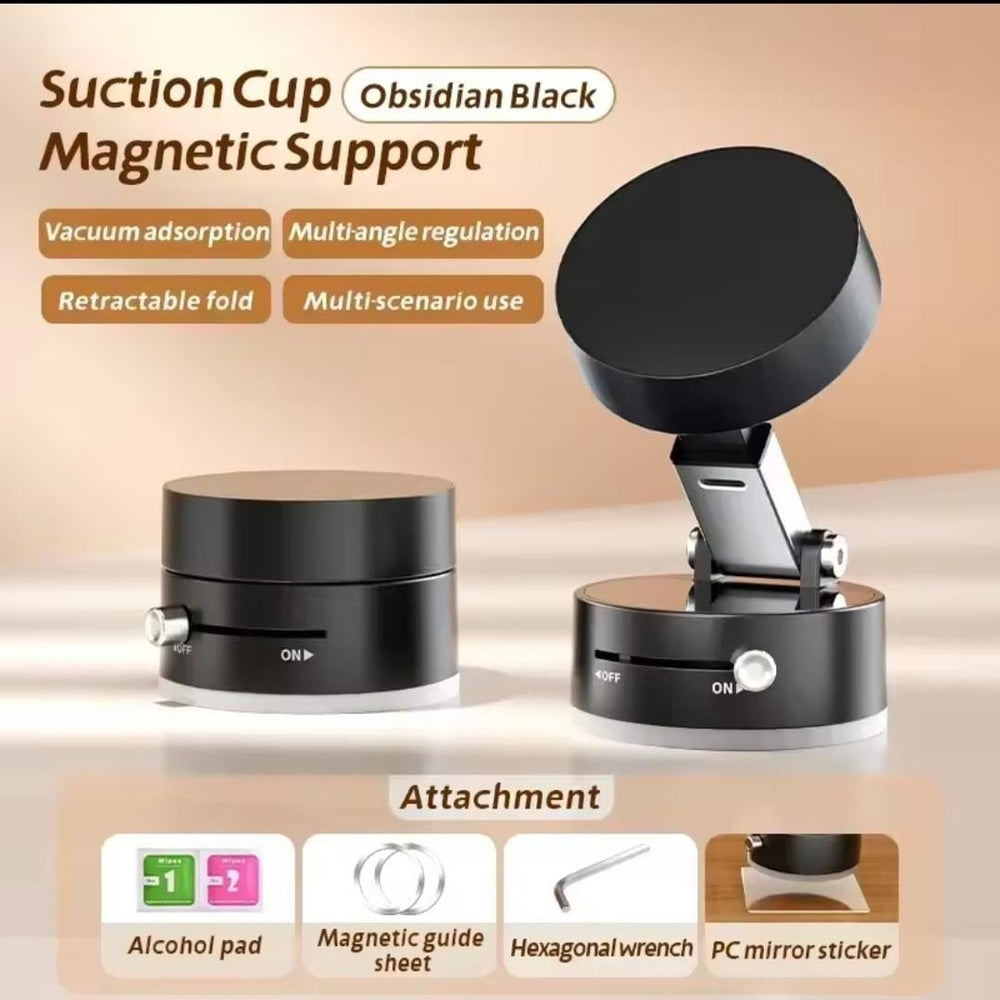 360° Rotatable Mobile Stand - Magnetic & Suction Cup Phone Holder Stand for Car, Desktop, Travel & Vlogging - Ideal Mobile Stand Holder for Video, Car Phone Holder & Dashboard Accessories