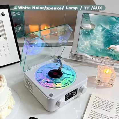 Vintage Retro Bluetooth Speaker with Clock, White Noise & RGB Night Light - Getups.pk