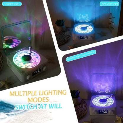 Vintage Retro Bluetooth Speaker with Clock, White Noise & RGB Night Light - Getups.pk