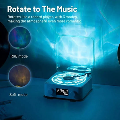 Vintage Retro Bluetooth Speaker with Clock, White Noise & RGB Night Light - Getups.pk