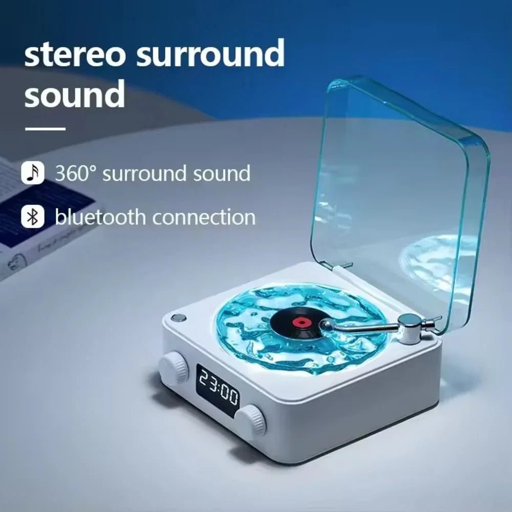 Vintage Retro Bluetooth Speaker with Clock, White Noise & RGB Night Light - Getups.pk