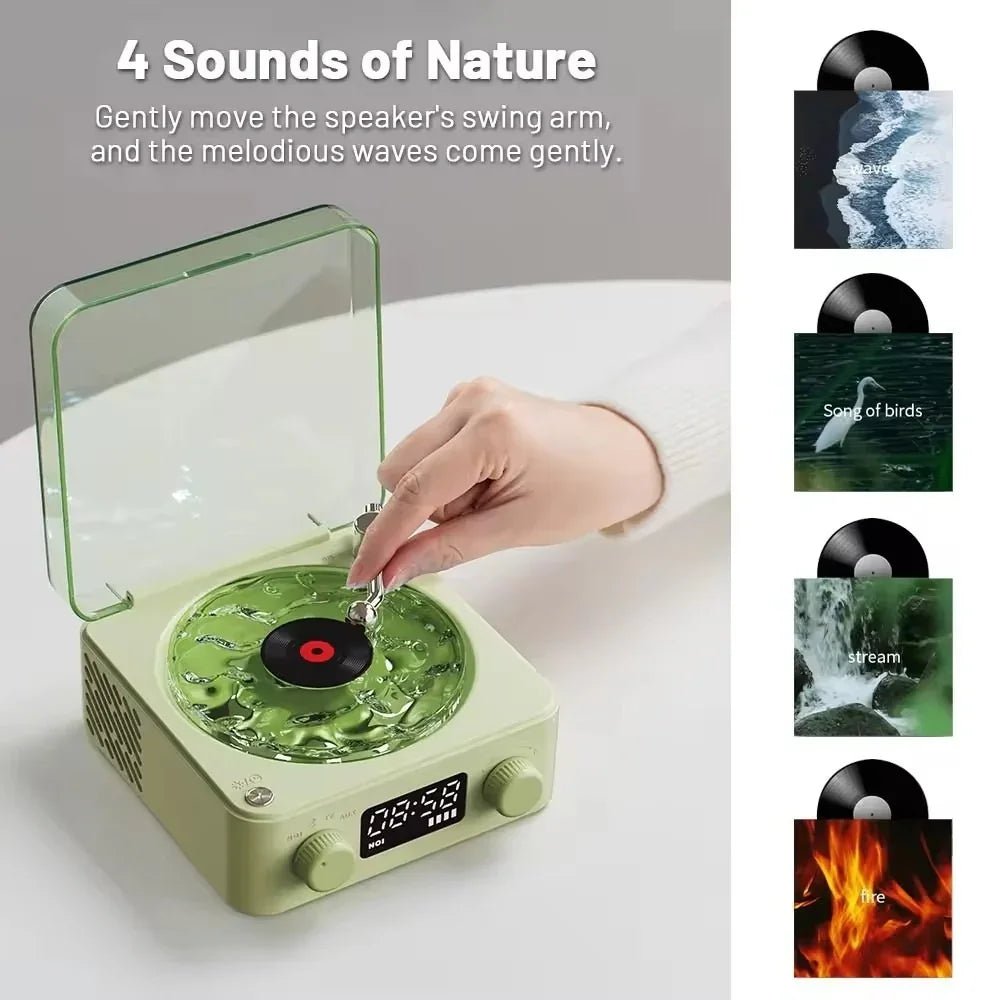 Vintage Retro Bluetooth Speaker with Clock, White Noise & RGB Night Light - Getups.pk