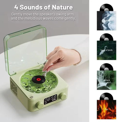Vintage Retro Bluetooth Speaker with Clock, White Noise & RGB Night Light - Getups.pk