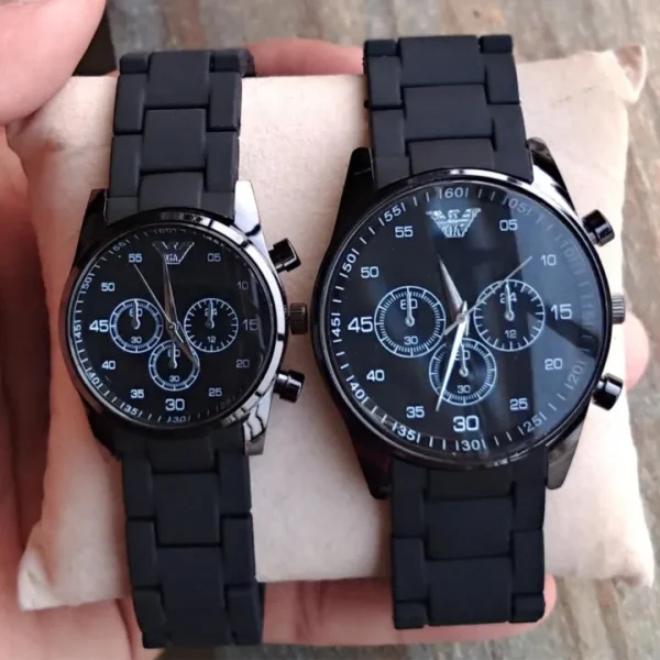 Pack of 2 Rubber Chain Couple Watches